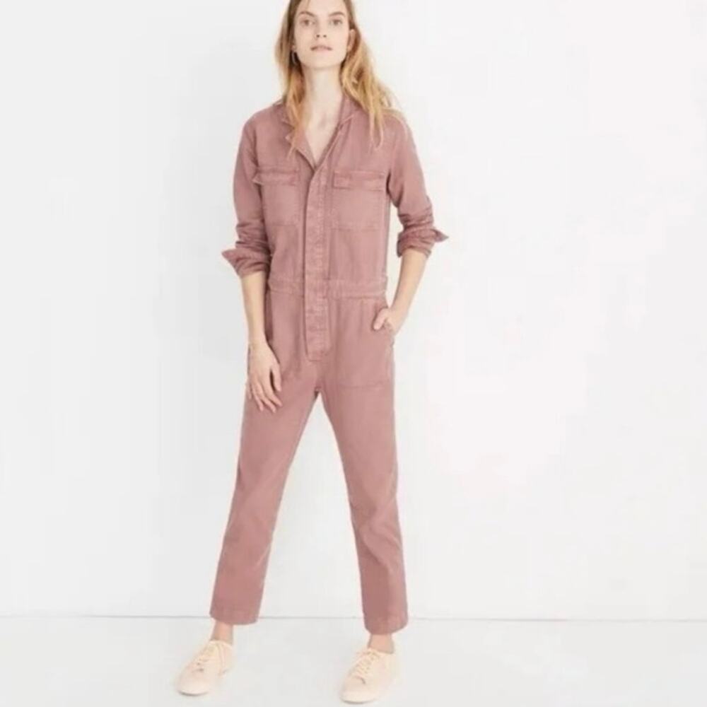 Madewell Signature Cotton Coverall Jumpsuit Women’s Medium Dried Rosebud G2039